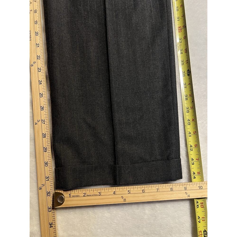 Bill Blass Premiere 44L 40x32 Gray Subtle Brown Stripe Flannel Suit - Picture 15 of 16